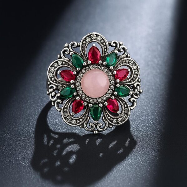 Anillo plata victoriano con gemas